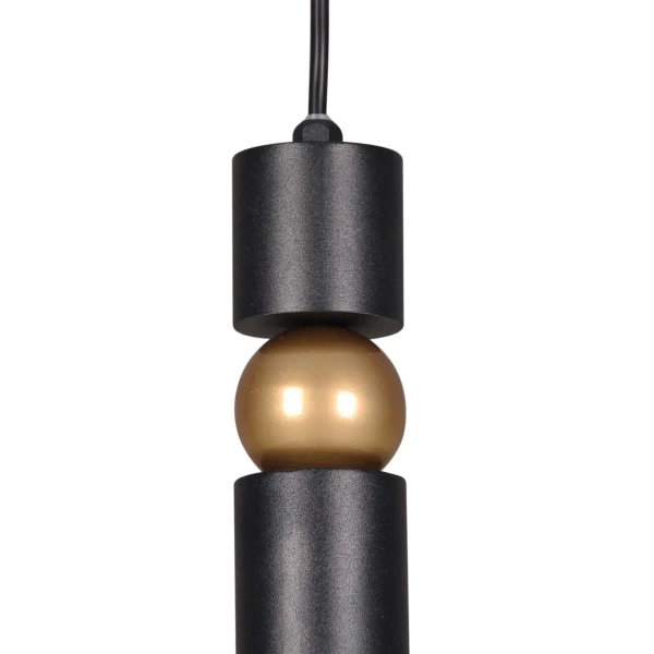 LAMPA wisząca K-4740 Kaja okrągła OPRAWA metalowy ZWIS sopel modernistyczna tuba czarna złota