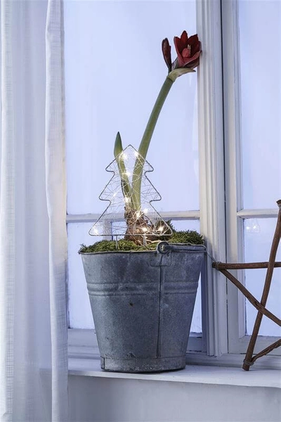 Świąteczna dekoracja LED srebrna choinka 0,3W do salonu ciepła