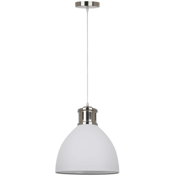 LAMPA wisząca LOLA MD-HN8100-WH+S.NICK Italux metalowa OPRAWA industrialny ZWIS loft kopuła biała