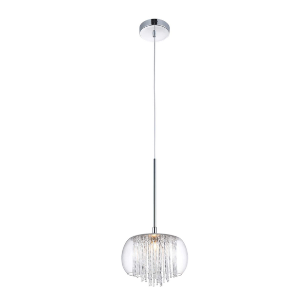 Nowoczesna lampa wisząca Rego nad stół crystals chrom