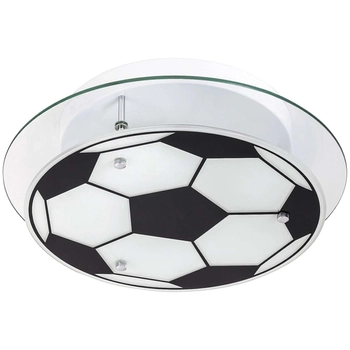 Plafon LAMPA sufitowa FRANKIE 4466 Rabalux szklana OPRAWA okrągła piłka nożna dziecięca football chrom biała czarna
