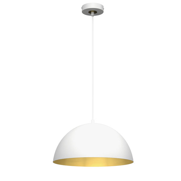 Skandynawska lampa wisząca Beta do przedpokoju biała złota