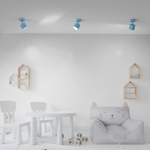 Sypialniany plafon kierunkowy Dixie MLP7604 nowoczesny biały niebieski