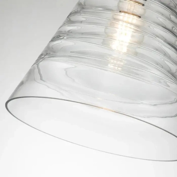Łańcuchowa lampa wisząca Elmore QN-ELMORE-P-PC szklany stożek chrom