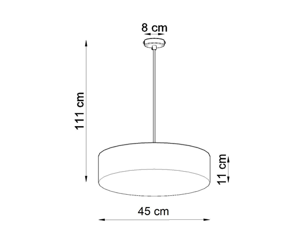 Okrągła lampa podwieszana ARENA 45 SL.0119 Sollux zwis szary