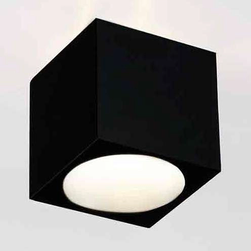 Spot LAMPA sufitowa Cubo Nero Orlicki Design metalowa OPRAWA natynkowa kostka cube czarna