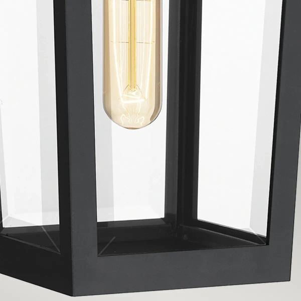 Elewacyjna lampa ścienna Buckley QZ-BUCKLEY-M-MBK szklana IP44 czarny