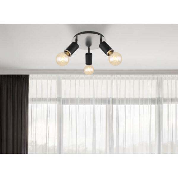 Kierunkowy plafon Joseba 54032-3B reflektorki czarne