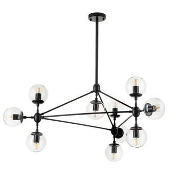 Wisząca lampa loft Astrifero ST-9047-10 transparent Step molekuły geometryczna czarna