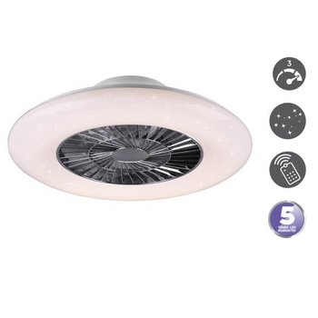 Wentylator sufitowy z pilotem Visby R62402106 RL Light LED 40W 3000-6500K srebrna