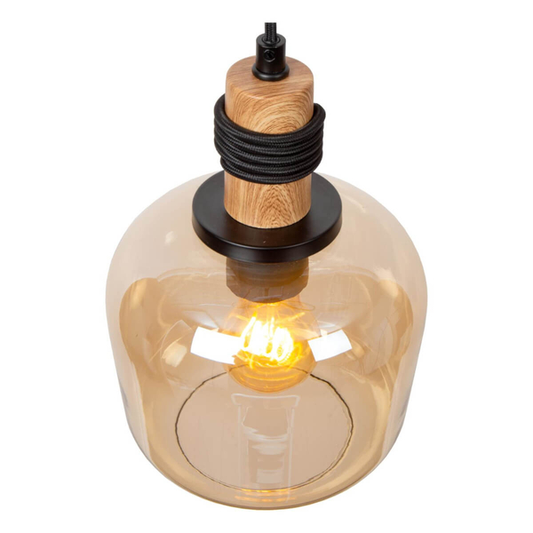 Potrójna lampa wisząca Ilona 45408/03/62 czarny bursztynowy
