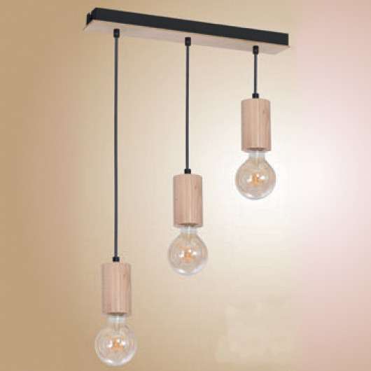 LAMPA skandynawska LINES MLP8826 Milagro wisząca OPRAWA drewniany ZWIS tuby na listwie drewno czarne