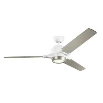 Sufitowy wiatrak Zeus srebrny biały KLF-ZEUS-60-WHT 13W 4000K