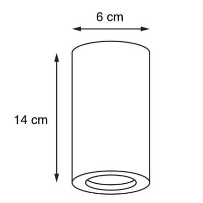 Minimalistyczna lampa sufitowa BARLO 70030101 Kaspa tuba metalowa IP44 biała