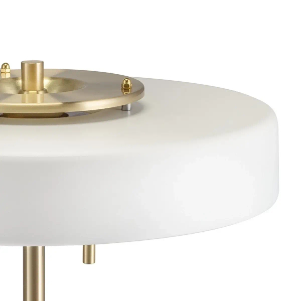 Lampa na komodę Artdeco MT8872 white Step okrągła do sypialni biała złota