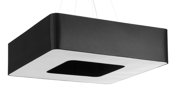 Wisząca LAMPA materiałowa SL.0828 kwadratowa OPRAWA zwis abażurowy czarny