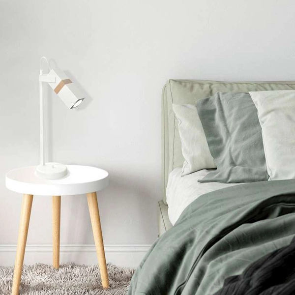 Stołowa LAMPA loft VIDAR MLP6105 Milagro metalowa LAMPKA stołowa tuba na biurko biała