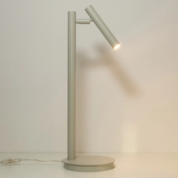 Lampka nocna stołowa Sopel 41476 do sypialni tubka szara beżowa