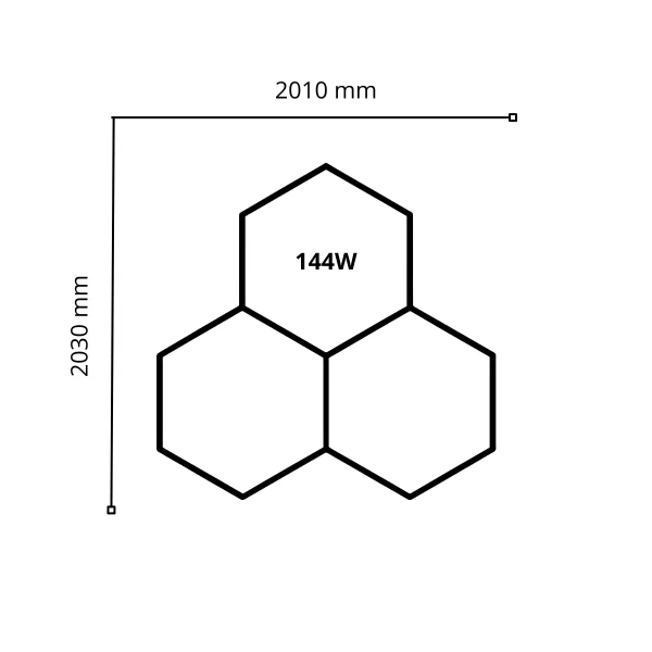 Geometryczny plafon HEX-565-Y5-V8-PS1 LED 144W 4000K IP54 biały