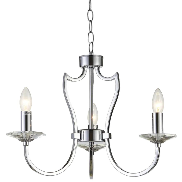Eklektyczna wisząca lampa Riga P03755CH Cosmolight metal kryształ srebrna