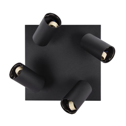 LAMPA sufitowa MANAM 03766 Ideus regulowana OPRAWA metalowe tuby reflektorki na listwie czarna