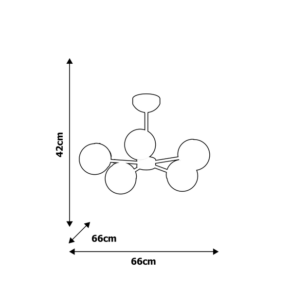 LAMPA sufitowa SFERA MLP8866 Milagro metalowa OPRAWA loftowy plafon kule balls na wysięgnikach sticks czarne białe