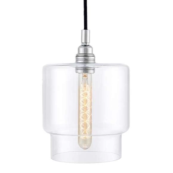 LAMPA wisząca LONGIS IV 10552109 Kaspa szklana OPRAWA zwis przezroczysty czarny
