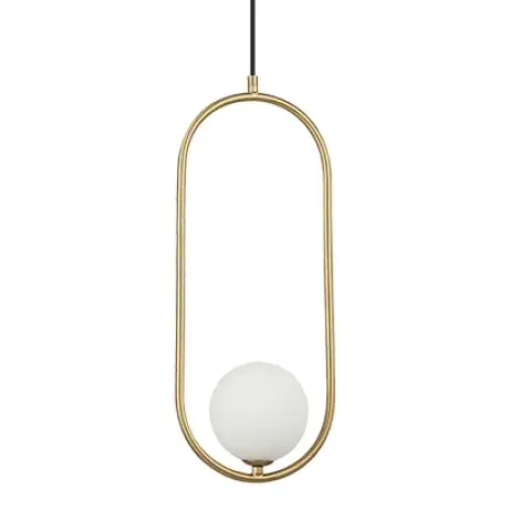 Wisząca lampa do salonu 23135 kula szklana złoty biały