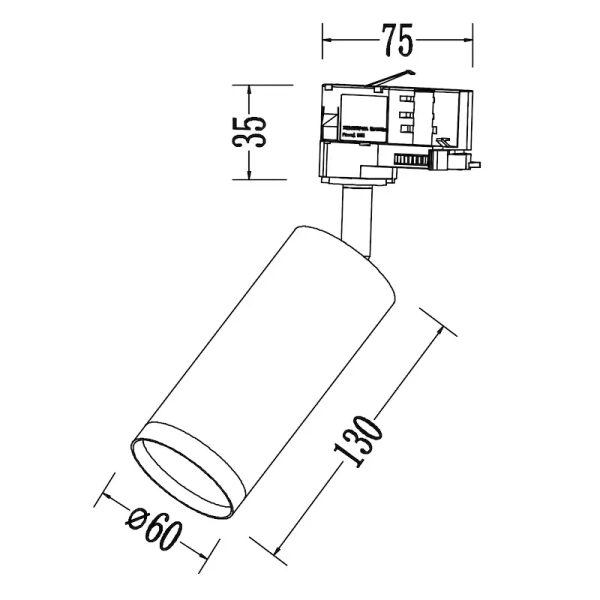 Szynowa trójobwodowa lampa Mica Track ML2194 tubka czarny złoty