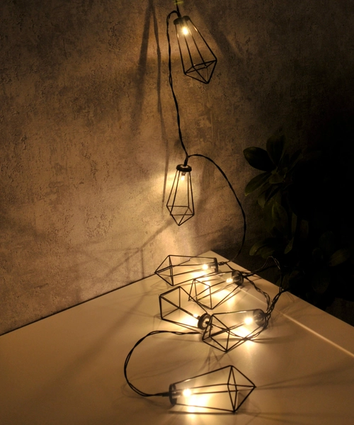 Industrialny łańcuch druciany do dekoracji 10 LED 2,1m ciepła