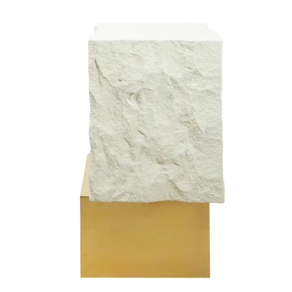 Beżowy stolik kawowy GILDA MM001501100382 złoty metalowy 47cm
