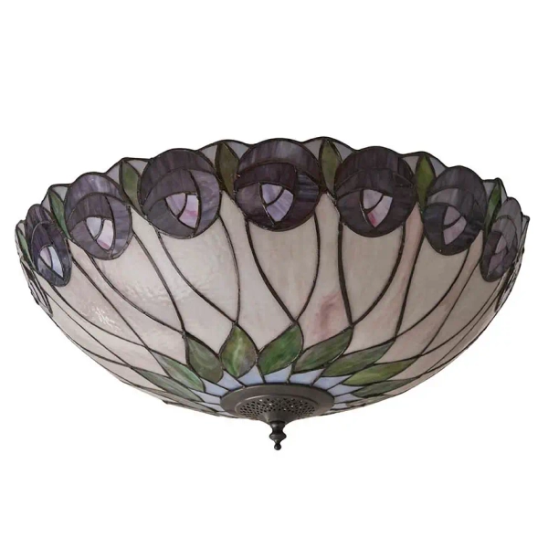 Dekoracyjna lampa sufitowa Hutchinson 64173 szklana klasyczna brązowa