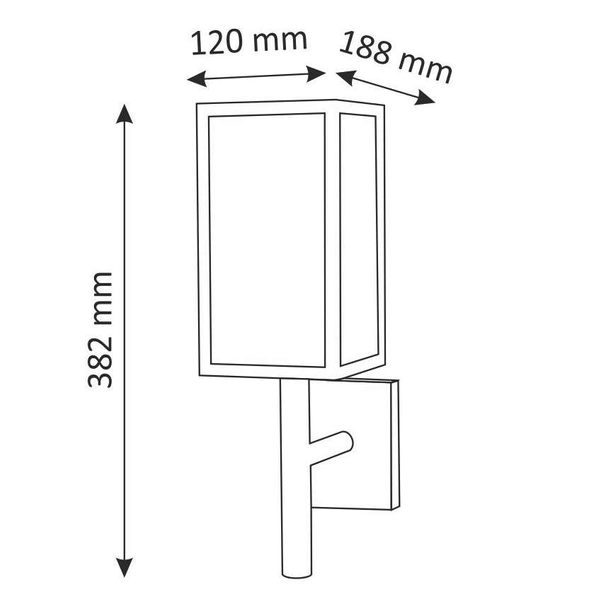 Elewacyjna LAMPA ścienna MALMO 309181 Polux zewnętrzna OPRAWA ogrodowa KINKIET klatka outdoor IP44 grafitowa przezroczysta