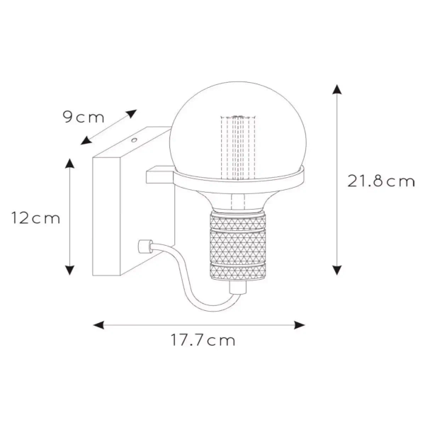 Industrialna lampa ścienna OTTELIEN 30271/01/30 Lucide bursztynowy czarny