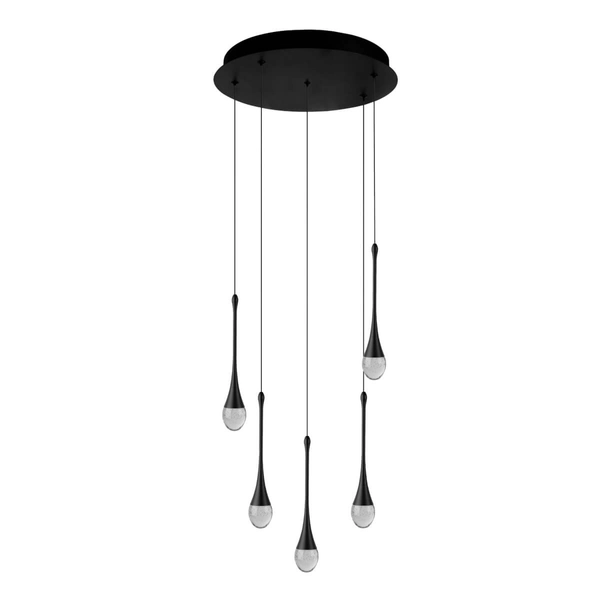 Salonowa lampa zwisająca DALMA AZ6007 LED 28W 3000K czarna przezroczysta