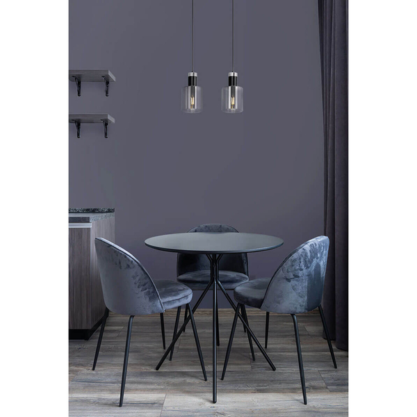 Podwójna lampa wisząca Brus K-5251 minimalistyczna metalowa szklana czarna