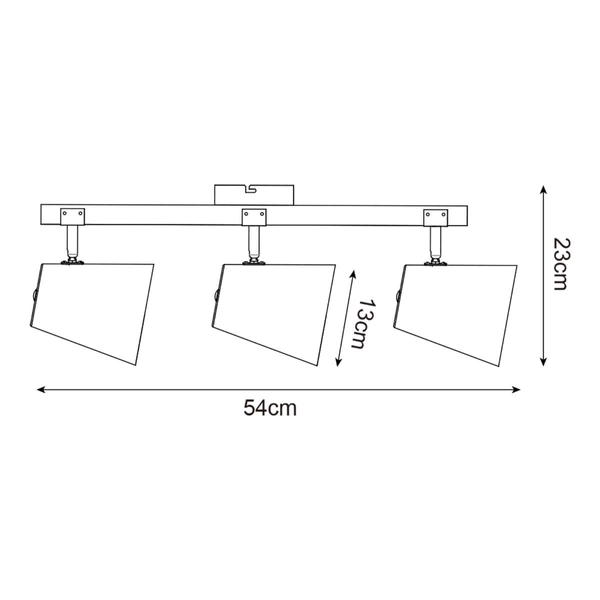 Regulowana lampa sufitowa Elti P22077-3TU Zumaline tuba drewniany czarny
