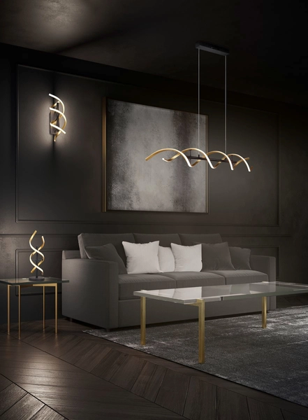 Lampa wisząca spirala SEQUENCE 341810208 Trio LED 45W zmienna barwa metal złota