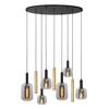 Loftowa lampa wisząca molekułowa JOANET 45494/19/96 szklana czarna złota