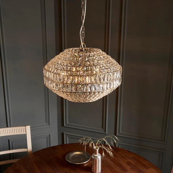 Wisząca lampa glamour L&-199155 crystal srebrny przezroczysty