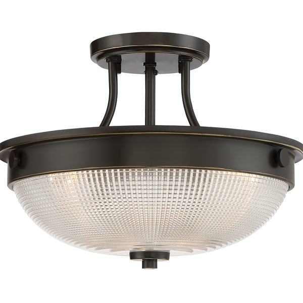 LAMPA sufitowa QZ-MANTLE-SF-PN Elstead QUOIZEL szklana OPRAWA klasyczna brąz