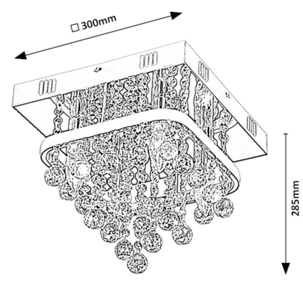 Kwadratowa lampa sufitowa Pallas LED 23W 4000K pokojowa chrom biała