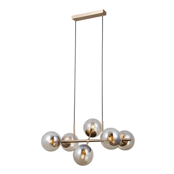 Lampa wisząca molekułowa Molite PND-1098-6-HB szklana do salonu złota