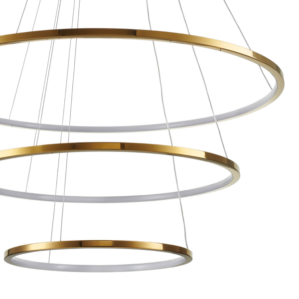 Zwisowa lampa salonowa Circle Slim ST-10112P-3 LED 53W 3000K okrągła złota