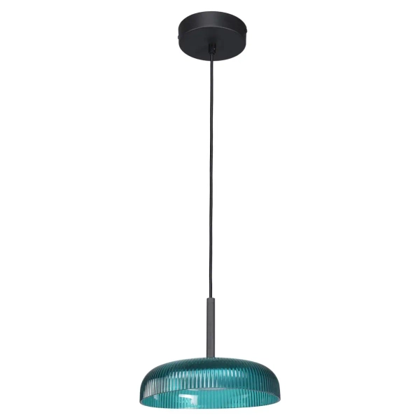 Ryflowana lampa wisząca Colle PND-48529-BK-BLU LED 12W 3000K zielona