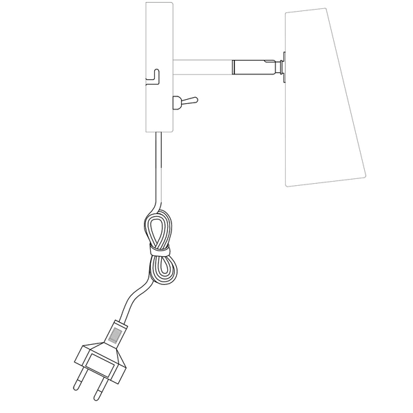 Biała lampa ścienna Crest 108199 metalowa do salonu regulowana