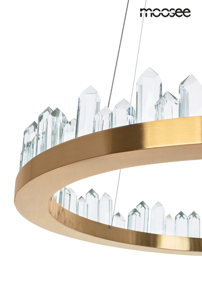 Lampa wisząca Nenufar MSE010100125 glamour kryształowa złota
