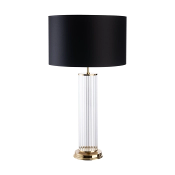 Nocna lampka z abażurem Empoli EMP-LG-1 (Z) czarna mosiądz