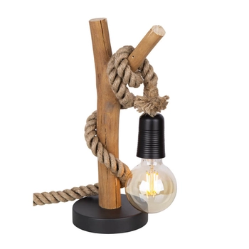 Stołowa lampa drewniana Nerida 52060146X ze sznurkiem brązowa