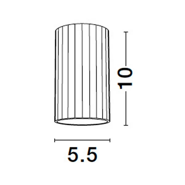 Sufitowa lampa ryflowana CARLOS czarna LE44394 1xGU10 tubka downlight